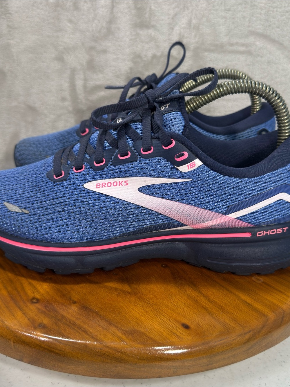 Brooks Ghost 15 Blue Pink Women's Running Shoes Sz 8.5 1203801B469 - Picture 3 of 7